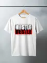 Hustle Bustle White Colour half sleeves T-shirt for Men