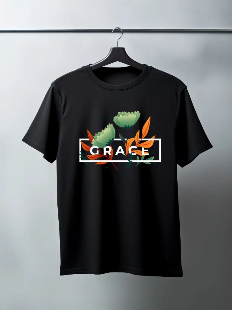 Grace Black Colour half sleeves T-shirt for Men