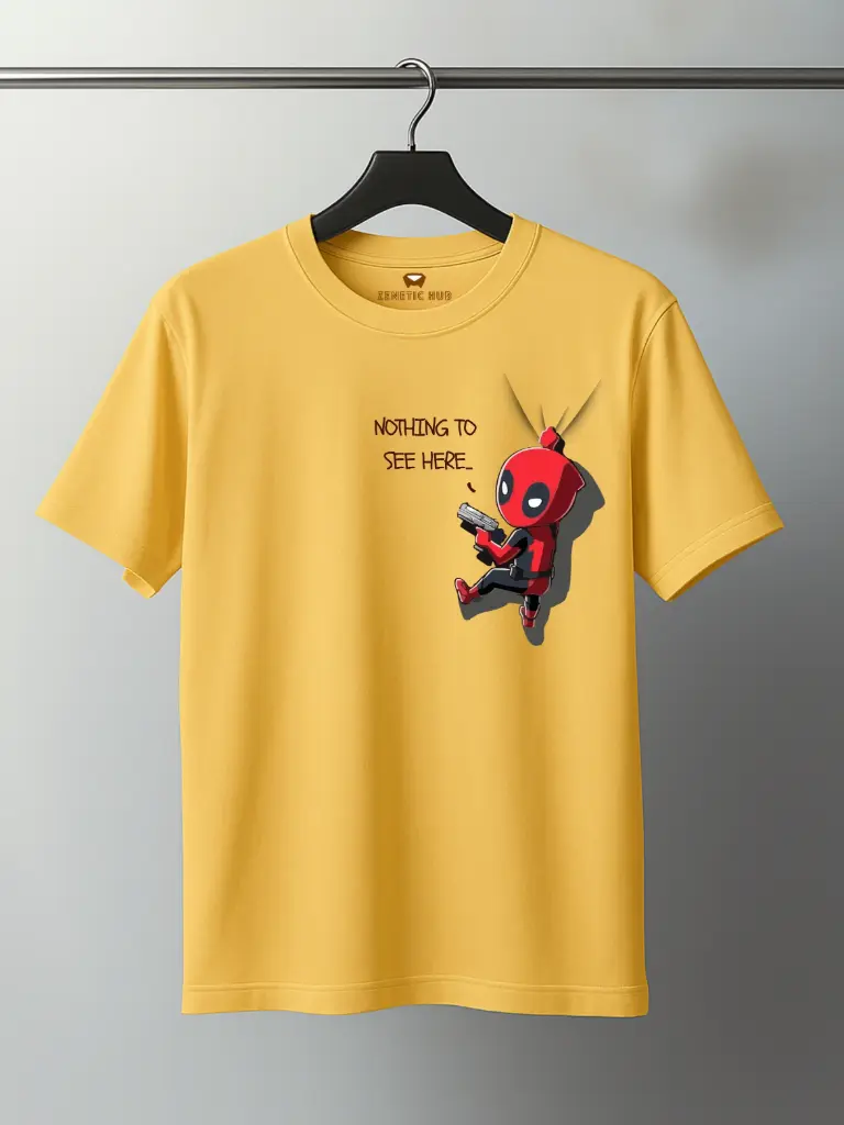 "Mini Deadpool" half sleeves T-shirt for Men (M, Black)