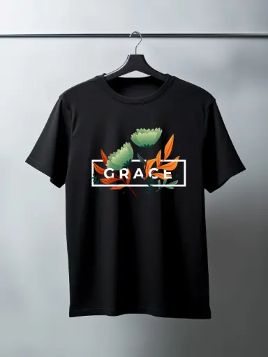 Grace Black Colour half sleeves T-shirt for Men