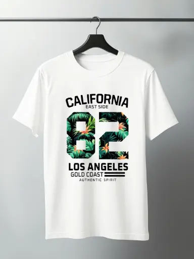 California White Colour half sleeves T-shirt for Men